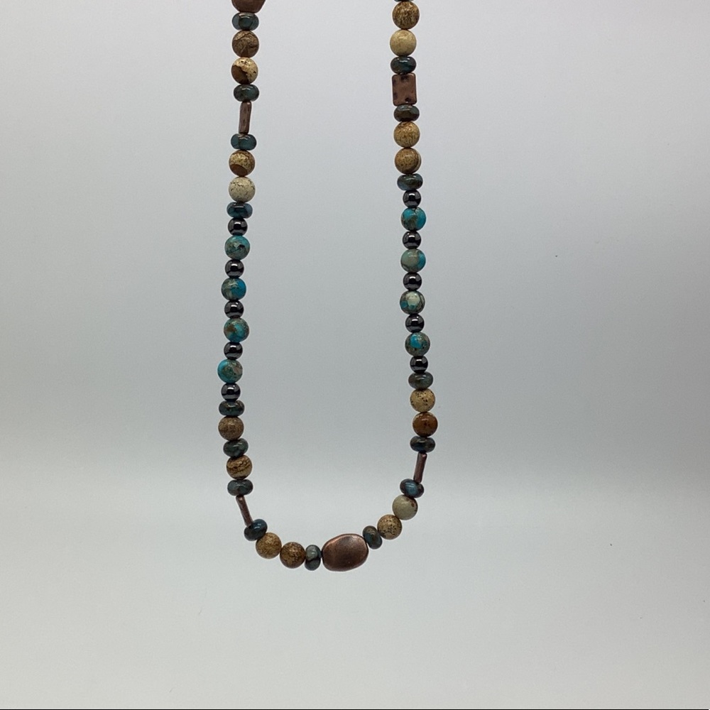Boho 💥 Agates, Blue Jasper, Hematite Necklace - Picture 8 of 10